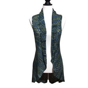 New Directions‎ Boho Hippie Knit Sleeveless Cardigan Sweater M